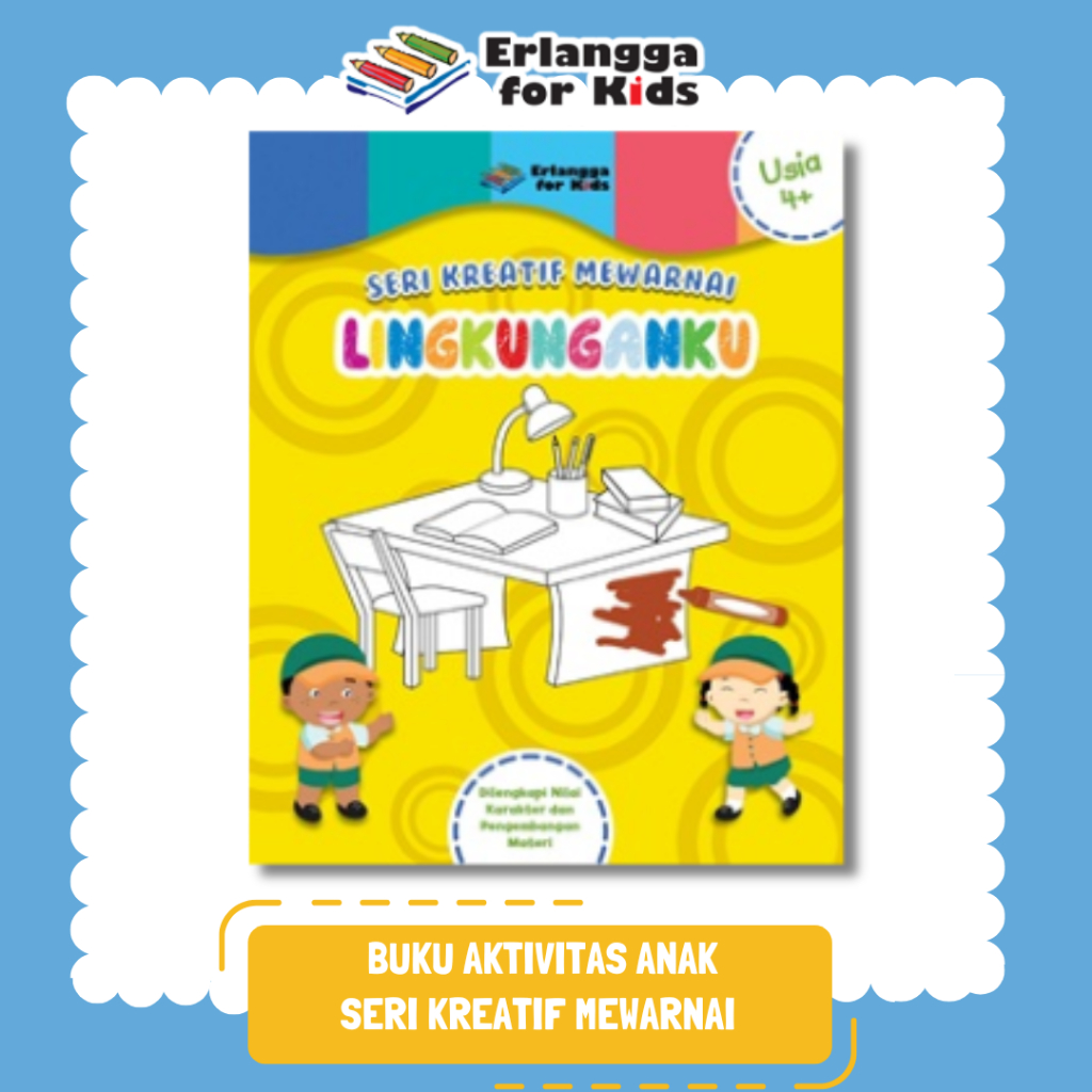 [Erlangga Official] Buku Aktivitas Anak: Seri Kreatif Mewarnai Lingkunganku