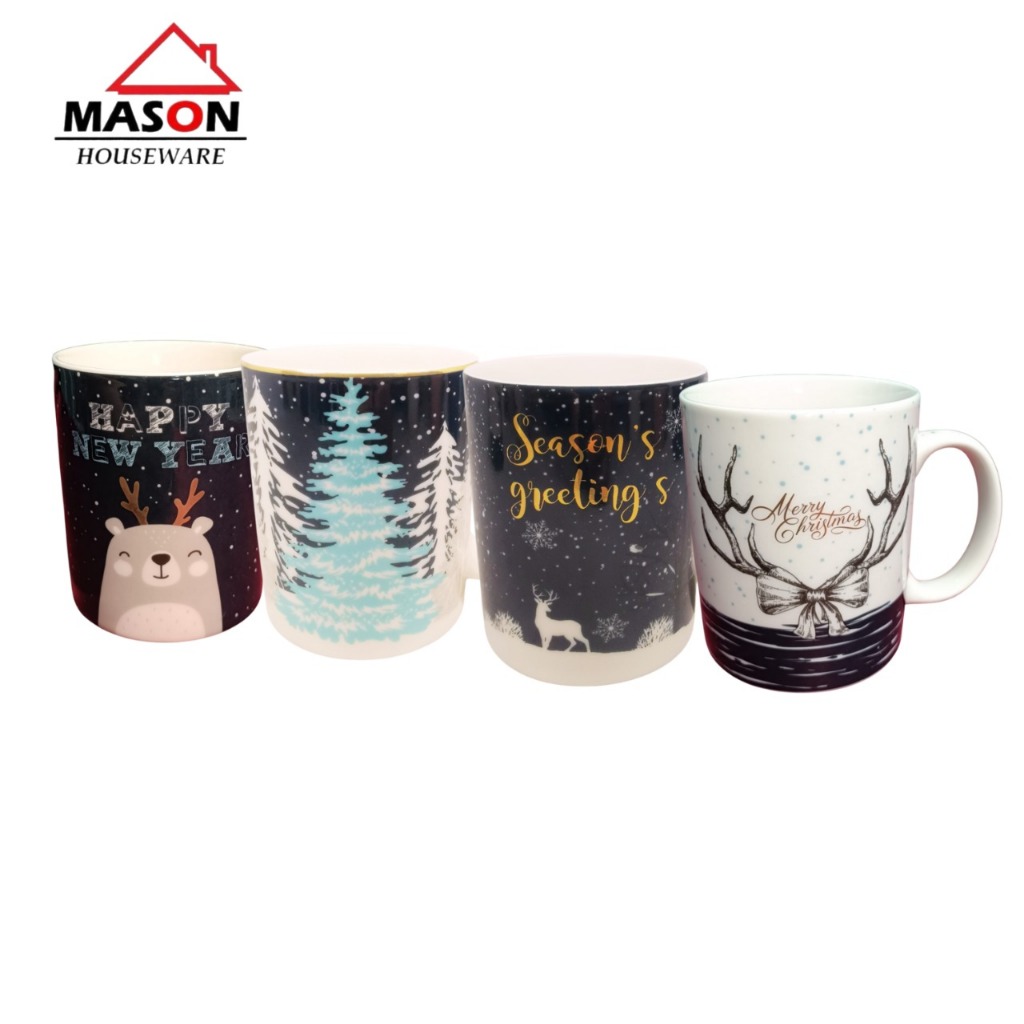 MASON CHRISTMAS MUG EDITION NATAL / MUG KOPI KERAMIK MOTIF NATAL 300ML