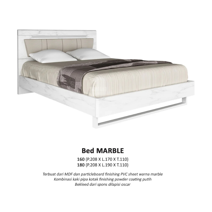 RANJANG SIANTANO BED MARBLE - SET DIVAN SANDARAN TEMPAT TIDUR