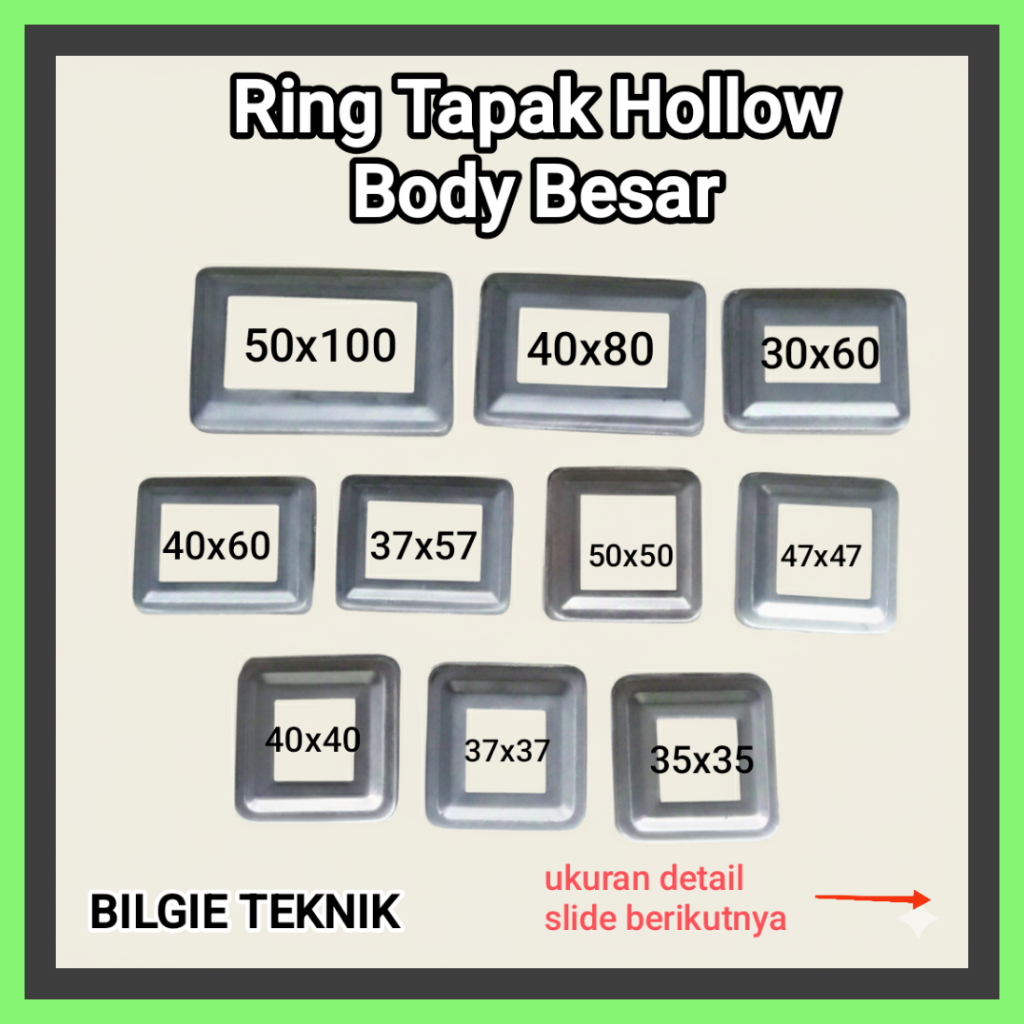 Ring tapak hollow minimalis ornamen aksesoris pagar besi bermacam ukuran
