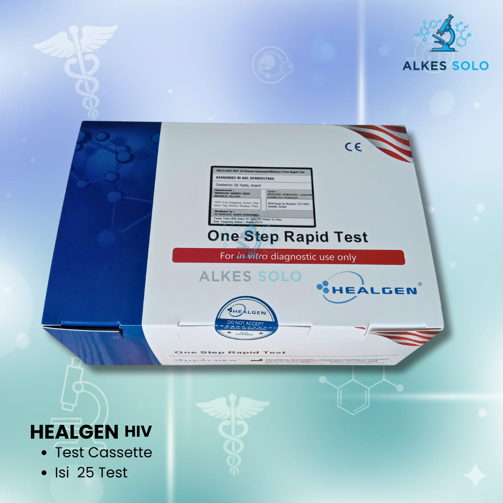Rapid tes HIV cassete | Healgen HIV | Tes HIV | Alat screening HIV