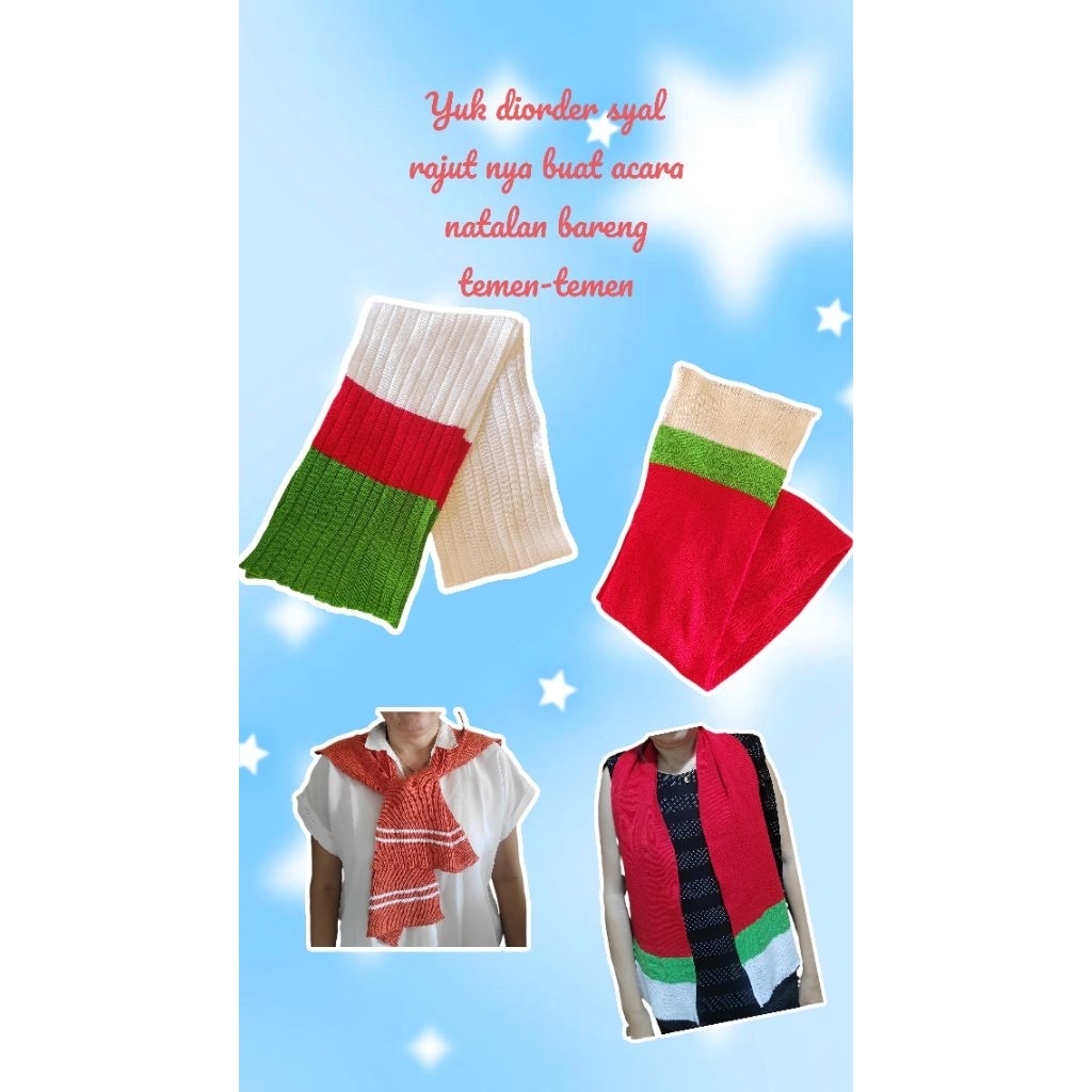 syal rajut natal