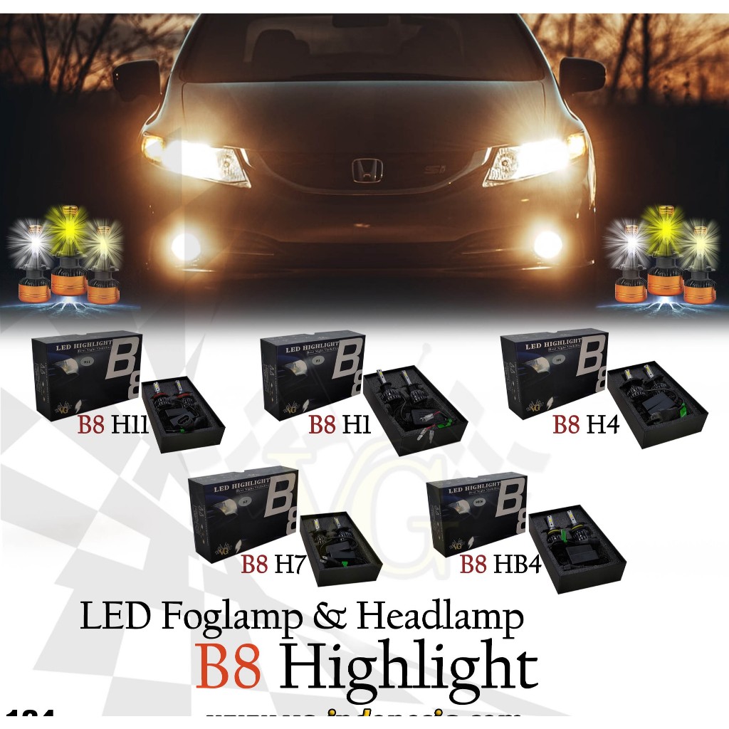 Bohlam Led Headlamp & Led Foglamp B-8 Led H11 H1 H4 H7 HB4 Lampu Led Mobil untuk Lampu Depan Mobil