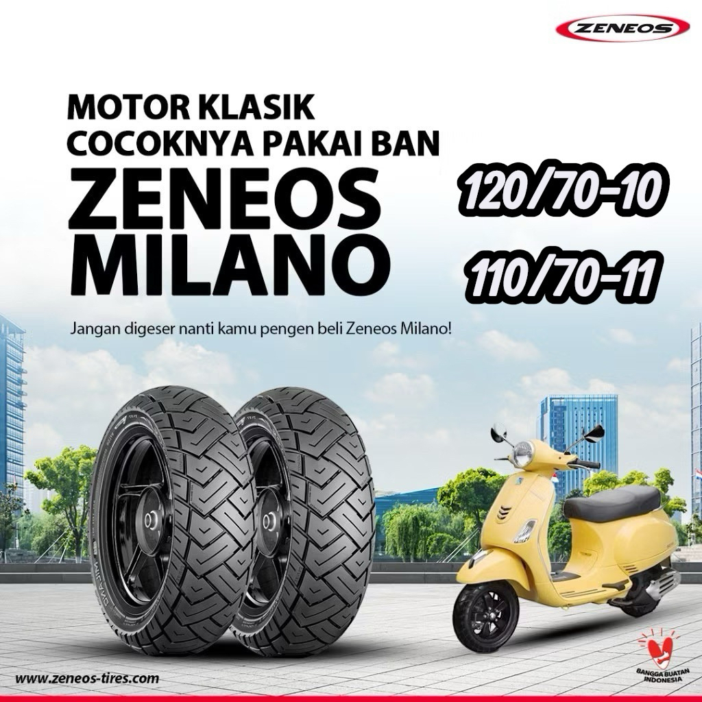 BAN TUBELESS ZENEOS MILANO 120/70-10 & 110/70-11