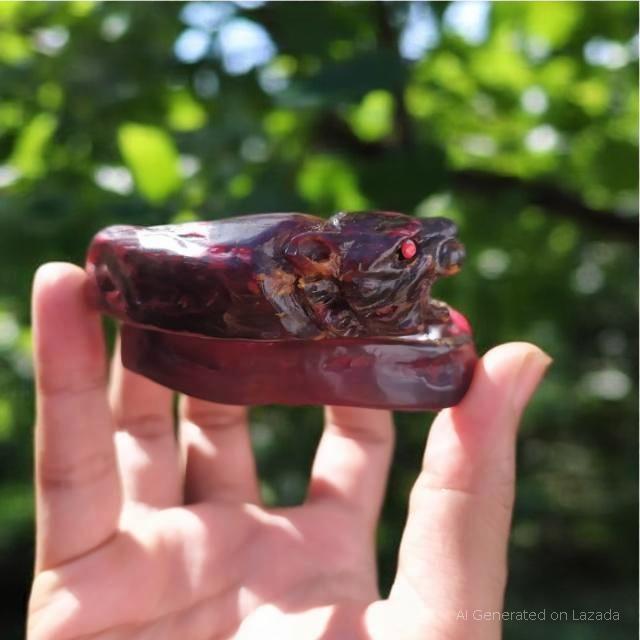 Gelang bahar merah ukir macan