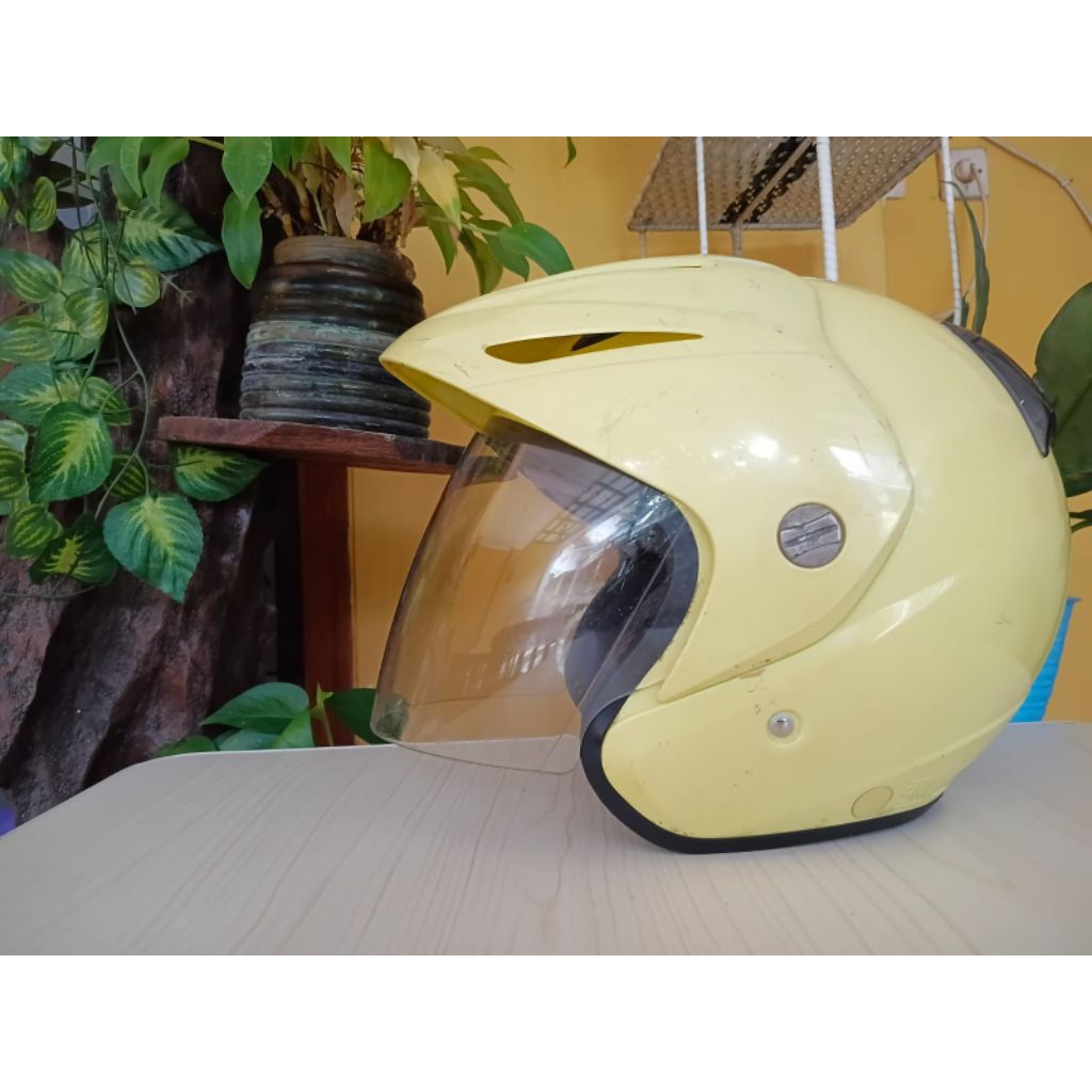 HELM INK CX 22 LIGHT YELLOW KUNING LEMON CREAM ORIGINAL  REKONDISI