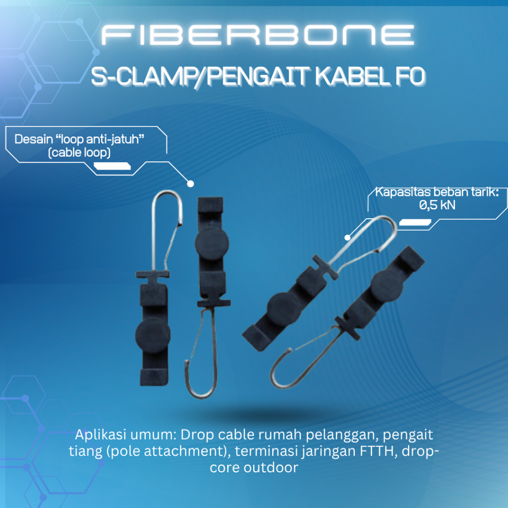 S Clamp Klem Kabel/Pengait kabel Fo