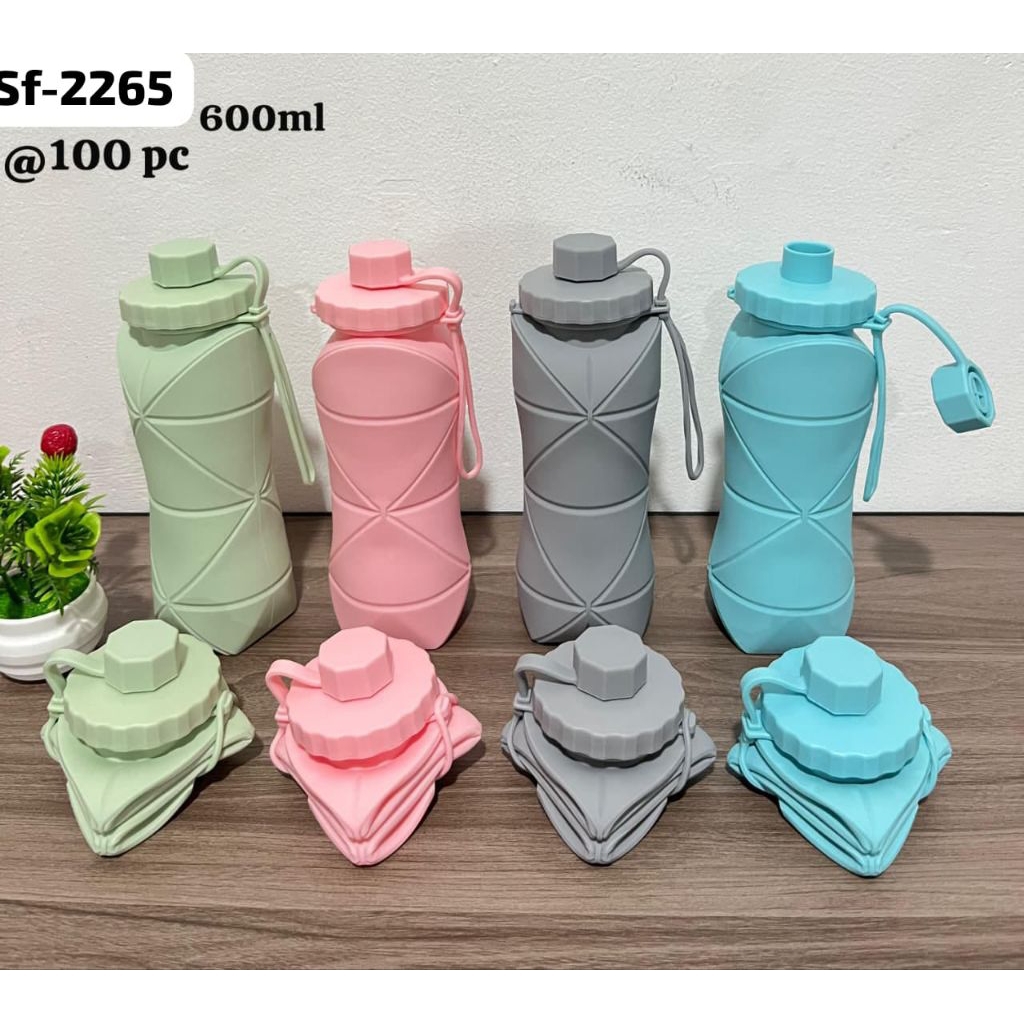 Botol Air Lipat Silikon Portabel Reusable Botol Air Olahraga Lipat Botol Air Lipat Botol Origami