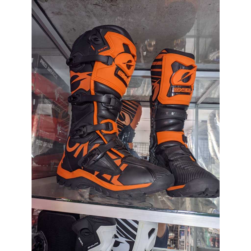 SEPATU TRAIL TRABAS CROSS ONEAL O NEAL RMX ENDURO HITAM OREN UKURAN 45 ATAU 11 ORIGINAL