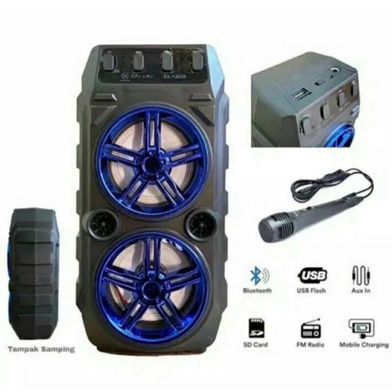 SQ2008 SPEAKER BLUETOOTH MIC KARAOKE SPIKER BLUETOOT SPEKER PLUS MIK KAROKE SQ-2008 WIRELESS SPEAKER