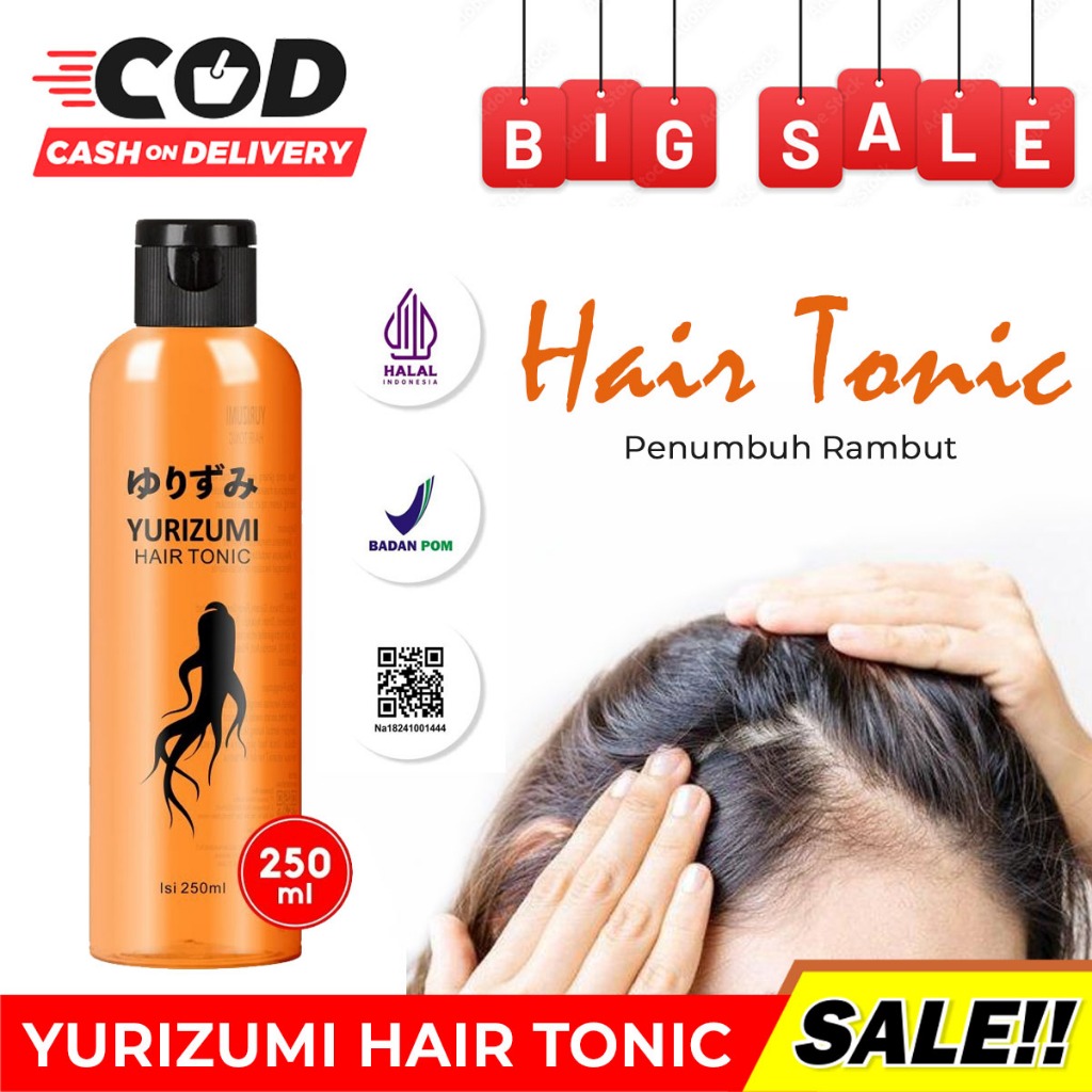 Yurizumi Hair Tonic Spray Ginseng 250ml Serum Penyubur Rambut Botak Rontok Kering Jadi Lebat