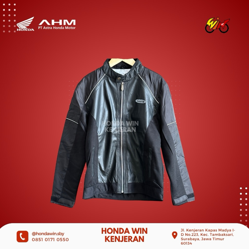 Jaket Sepeda Motor One Heart Honda ASLI Hitam 3