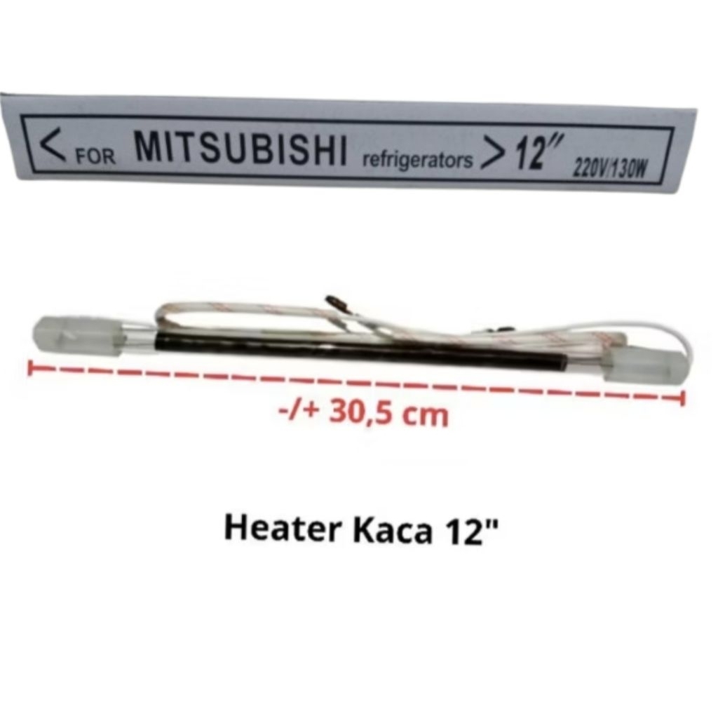 Heater Kaca 12 Inch 130 Watt 220 Volt Kaca Pemanas Heater Kaca Kulkas "12"