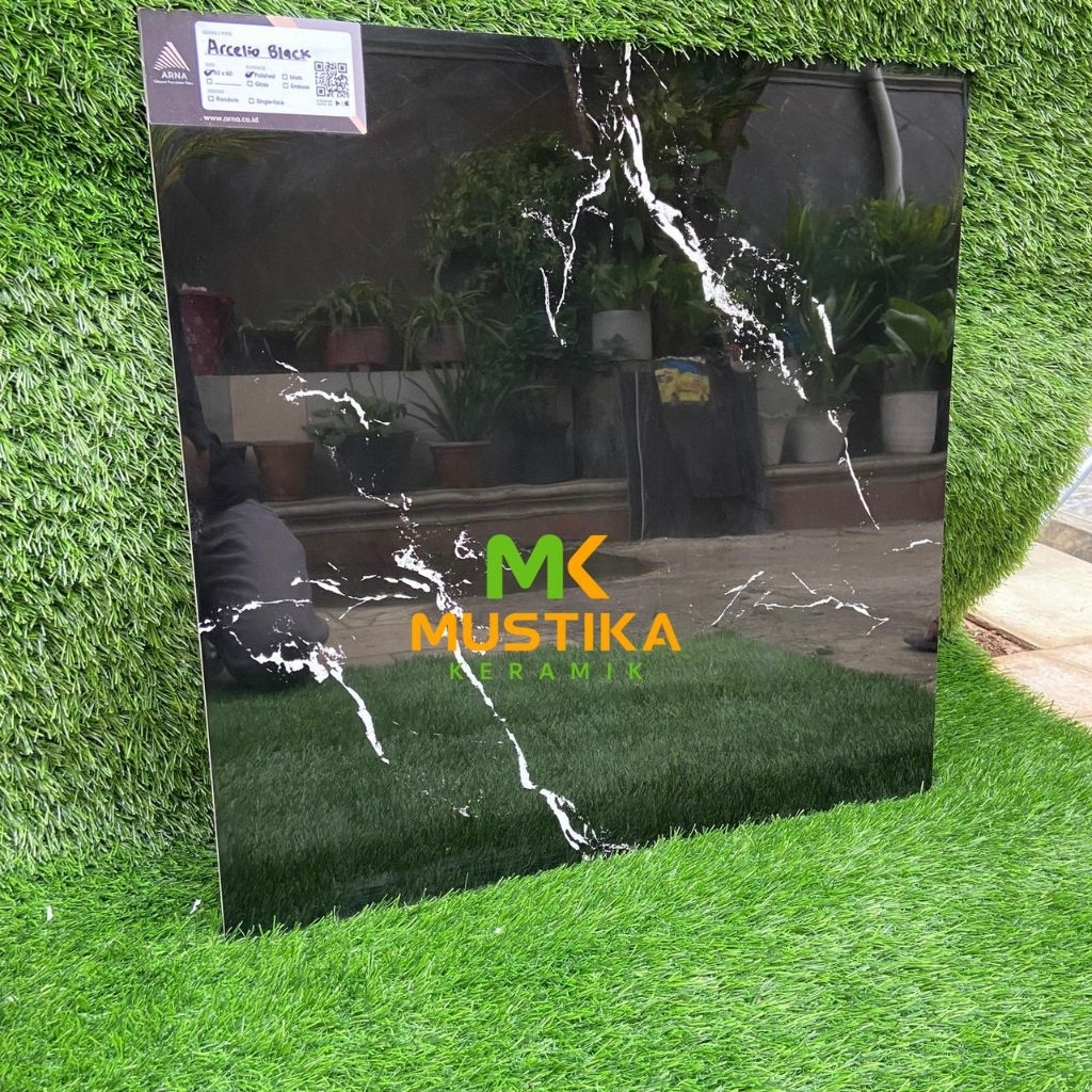 GRANITE LANTAI 60x60 ARCELIO BLACK / ARNA / GLOSSY