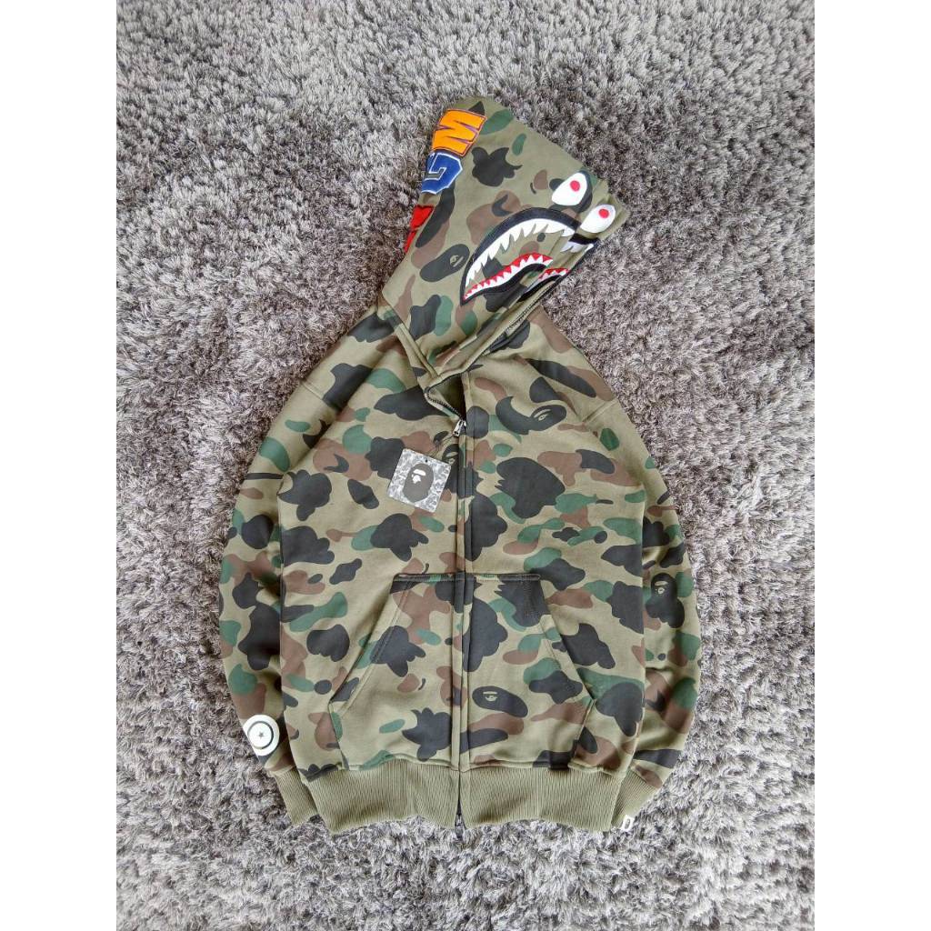 FULLZIP BAPE PUTIH DOUBLE HODIE FULLTAG TERLARIS