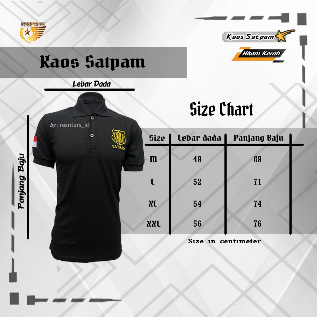 Kaos Satpam Kerah | Kaos Satpam Hitam | Kaos Satpam Bordir | Kaos Satpam Polo