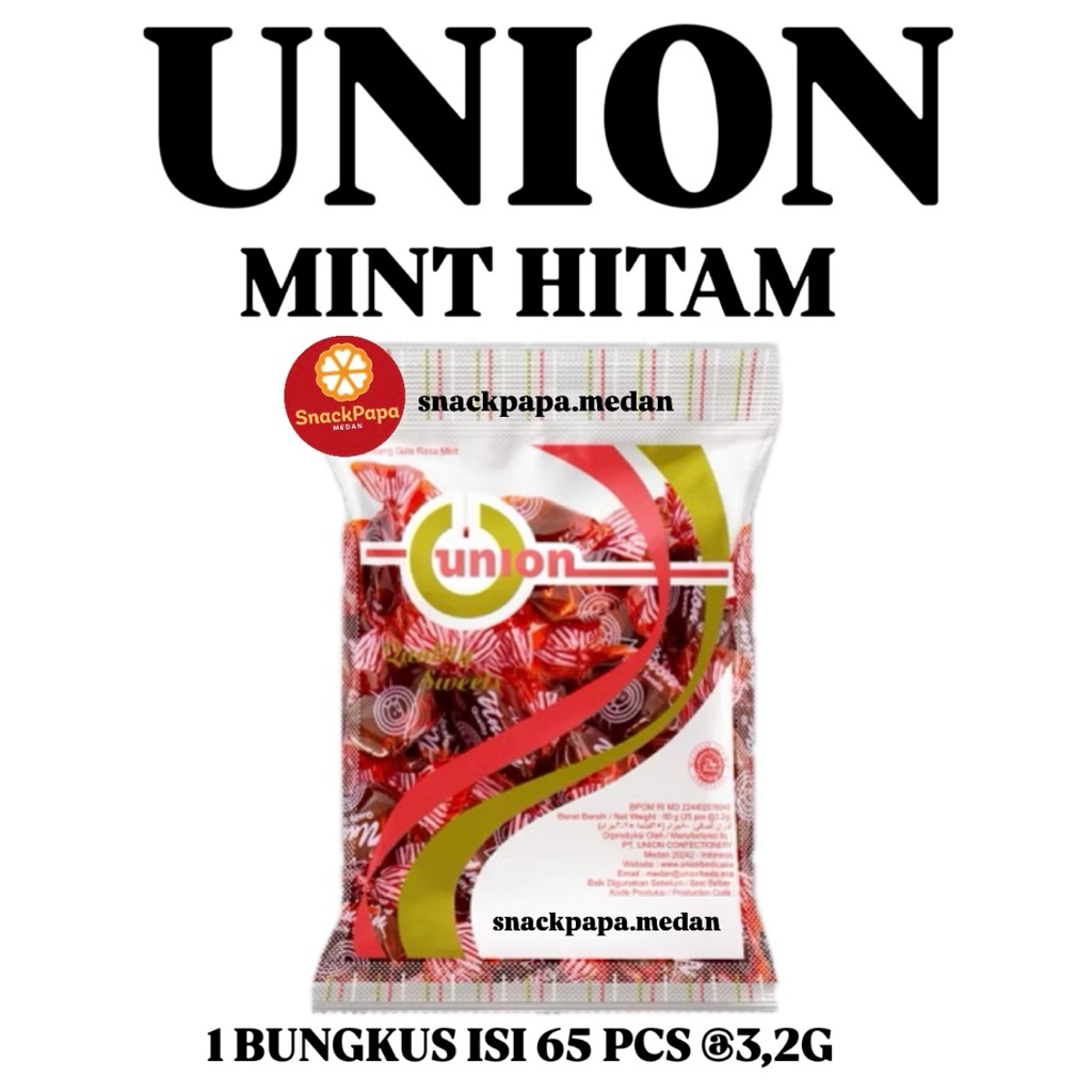 PERMEN UNION HACKS MINT PEDAS 1 BUNGKUS ISI 65 BUTIR | PERMEN MINT HITAM UNION | UNION MINT CAMPUR