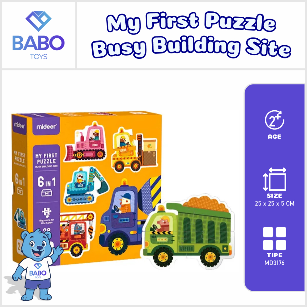 Mideer My First Puzzle Busy Building Site Mainan Edukasi Anak
