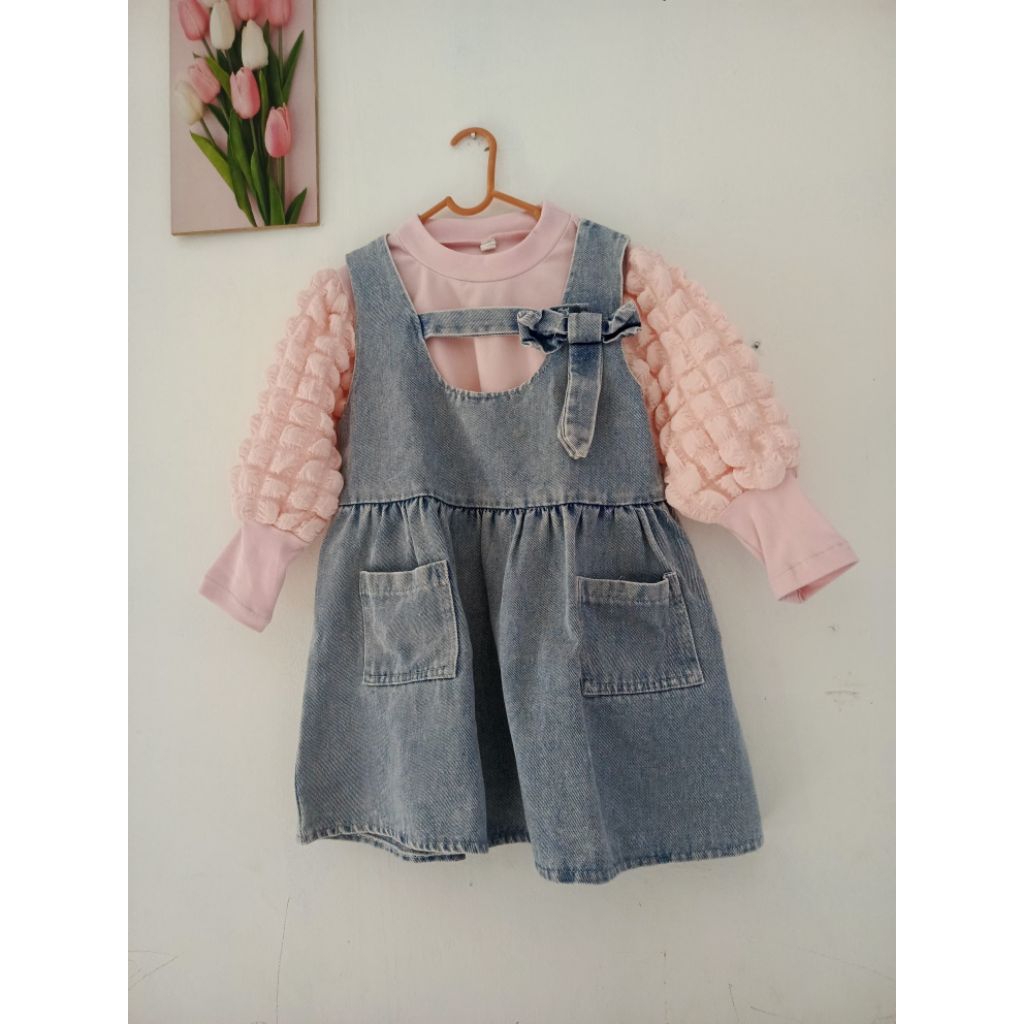 set Overall Anak Perempuan usia 3-4 tahun