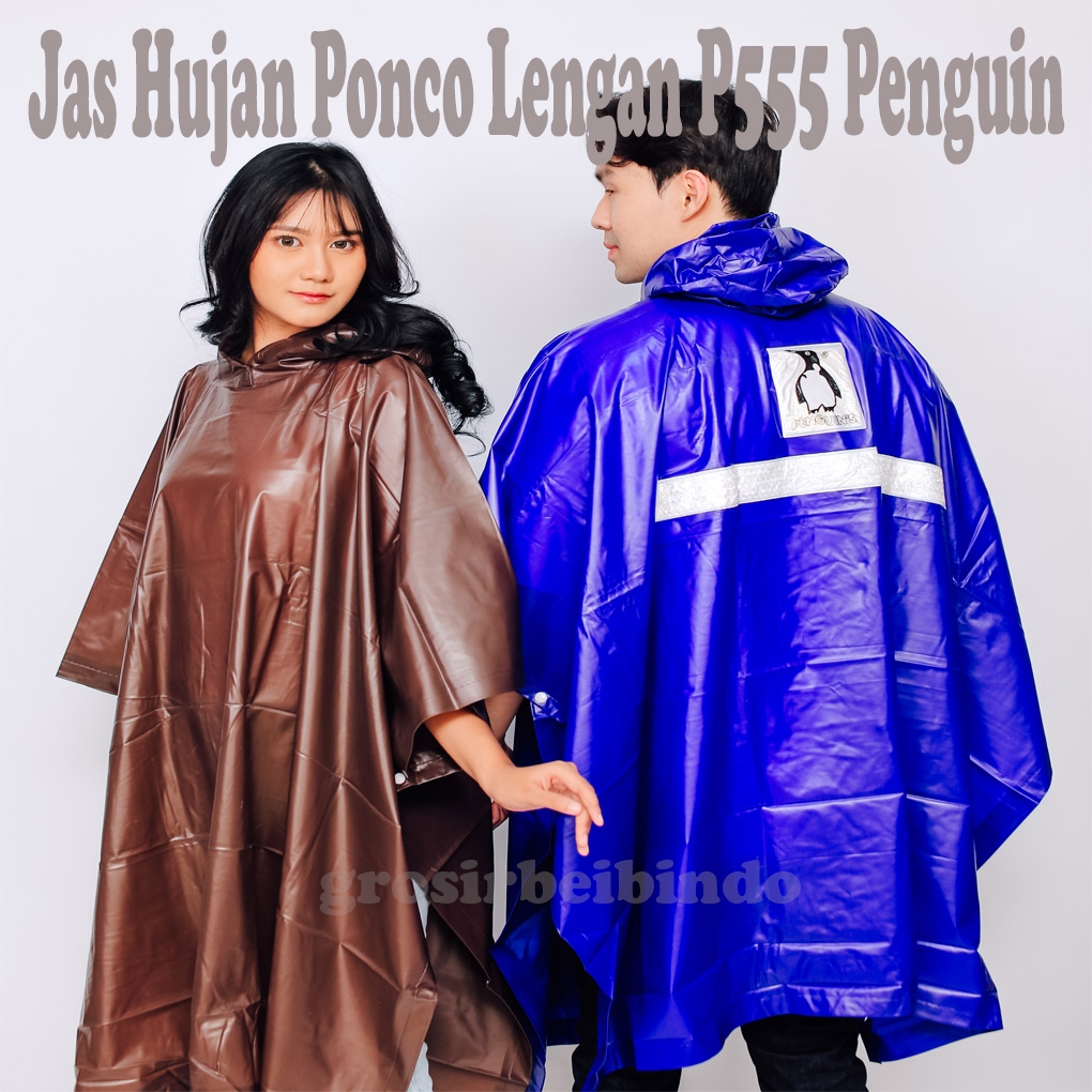 Jas Hujan Poncho Lengan Kelelawar Penguins Pinguin P-555
