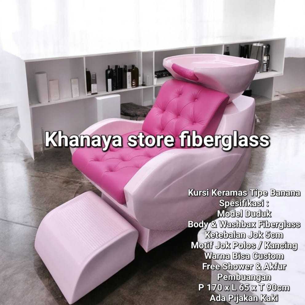 Kursi keramas pink banana tipe duduk washbak keramas banana modern terbaru
