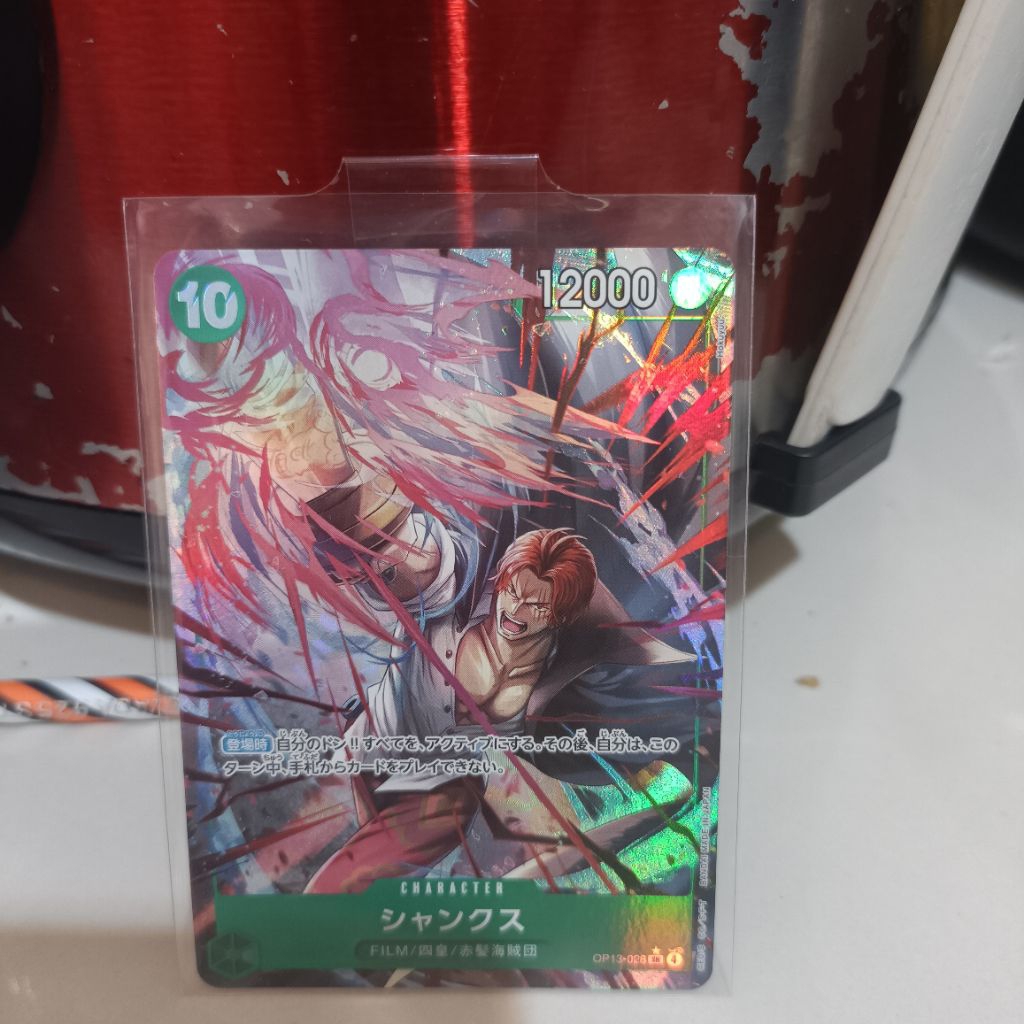 One Piece TCG OP13 Japan OP13-028 P-SR Shanks Parallel Kartu Single Card Games
