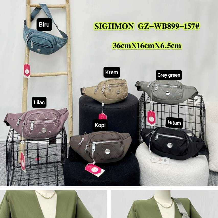 Waistbag Sighmon Tas Pinggang Wanita Tas Selempang Cewek Kanvas Asli Import Kekinian Anti air