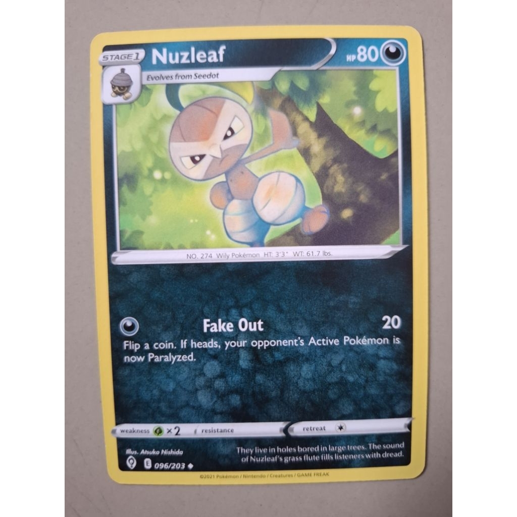 kartu pokemon original common nuzleaf e 096/203