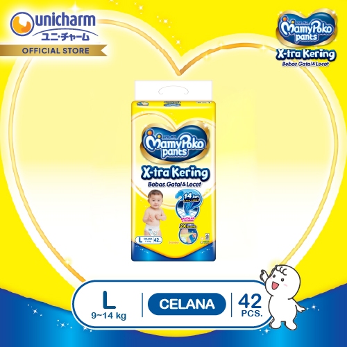 MamyPoko Pants X-tra Kering - L 42 - Popok Celana