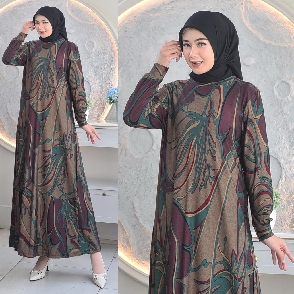 Gamis Ibu Jumbo Bigsize Bahan Calvin Jeans Kekinian Premium Gamis Motif Batik Toraja Erika Batari Te