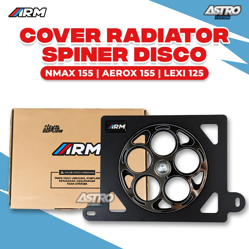 Cover Radiator Spinner ARUMI Disco Nmax 155 Aerox 155 Lexi 125 3D Two Tone Full CNC Aksesoris Motor