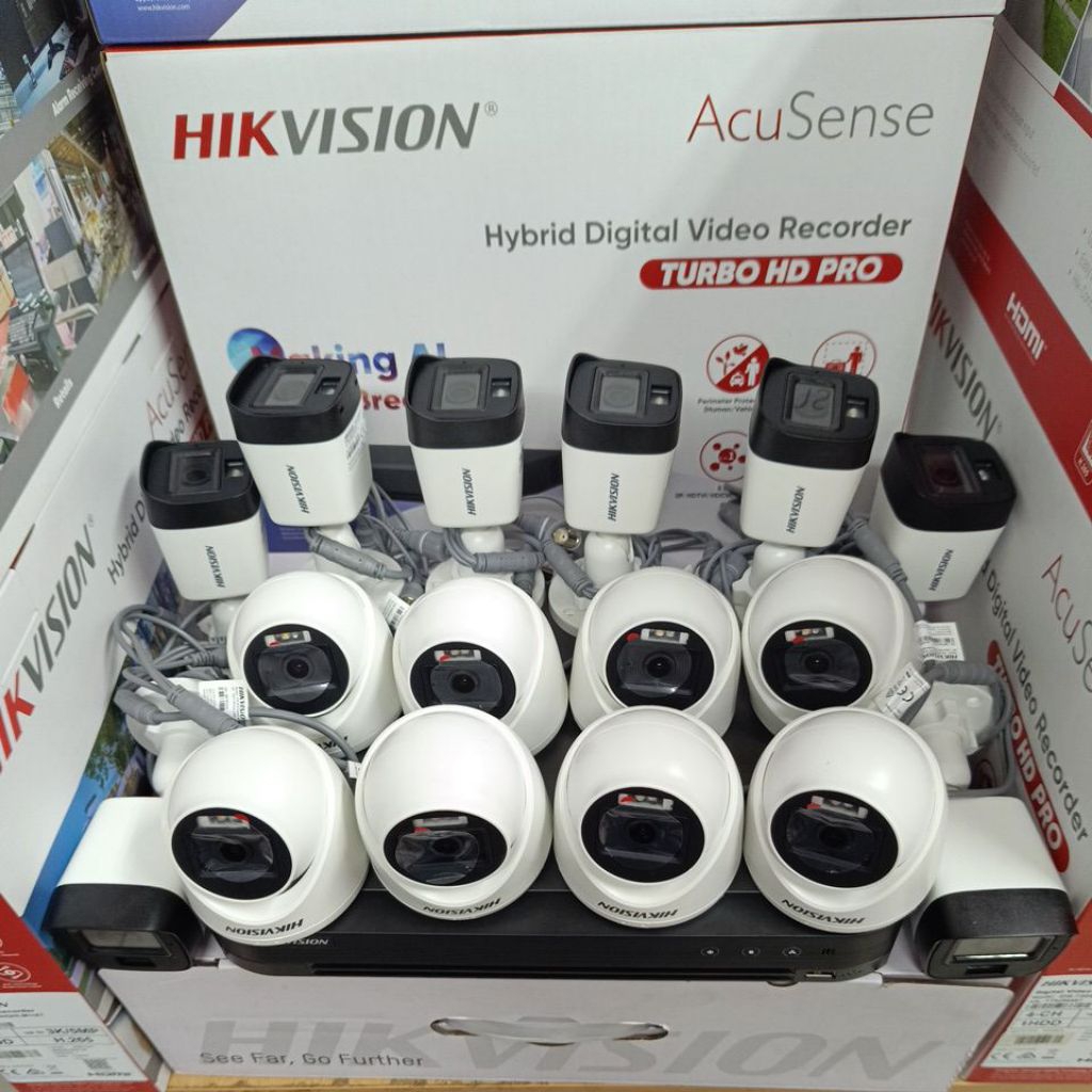 PAKET CCTV HIKVISION 16 CHANNEL 2MP SMART HYBRID LIGHT LENGKAP