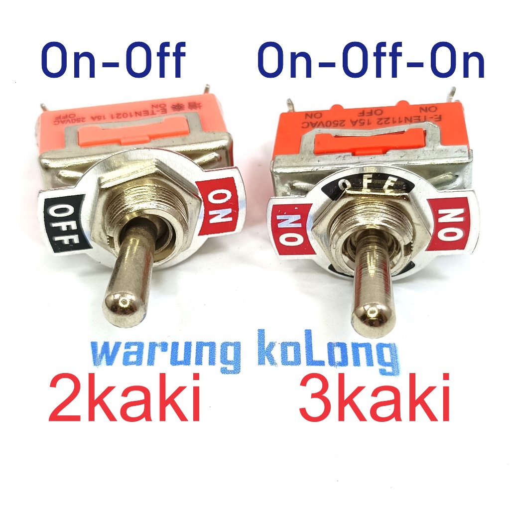 Saklar 2 kaki ON OFF  3 kaki ON OFF ON switch toggle orange mobil lampu piting