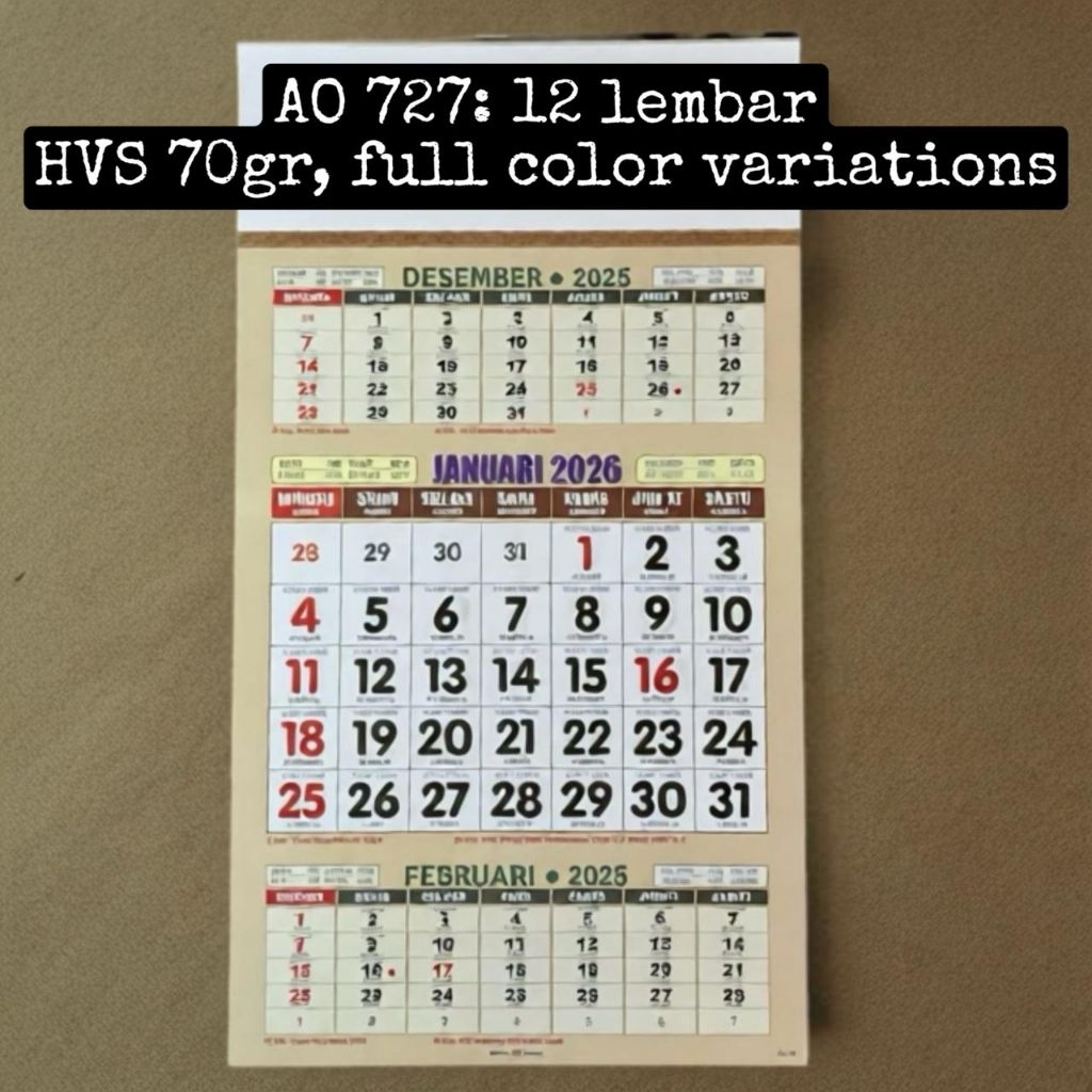 Kalender Dinding Kerja Executive AO 727