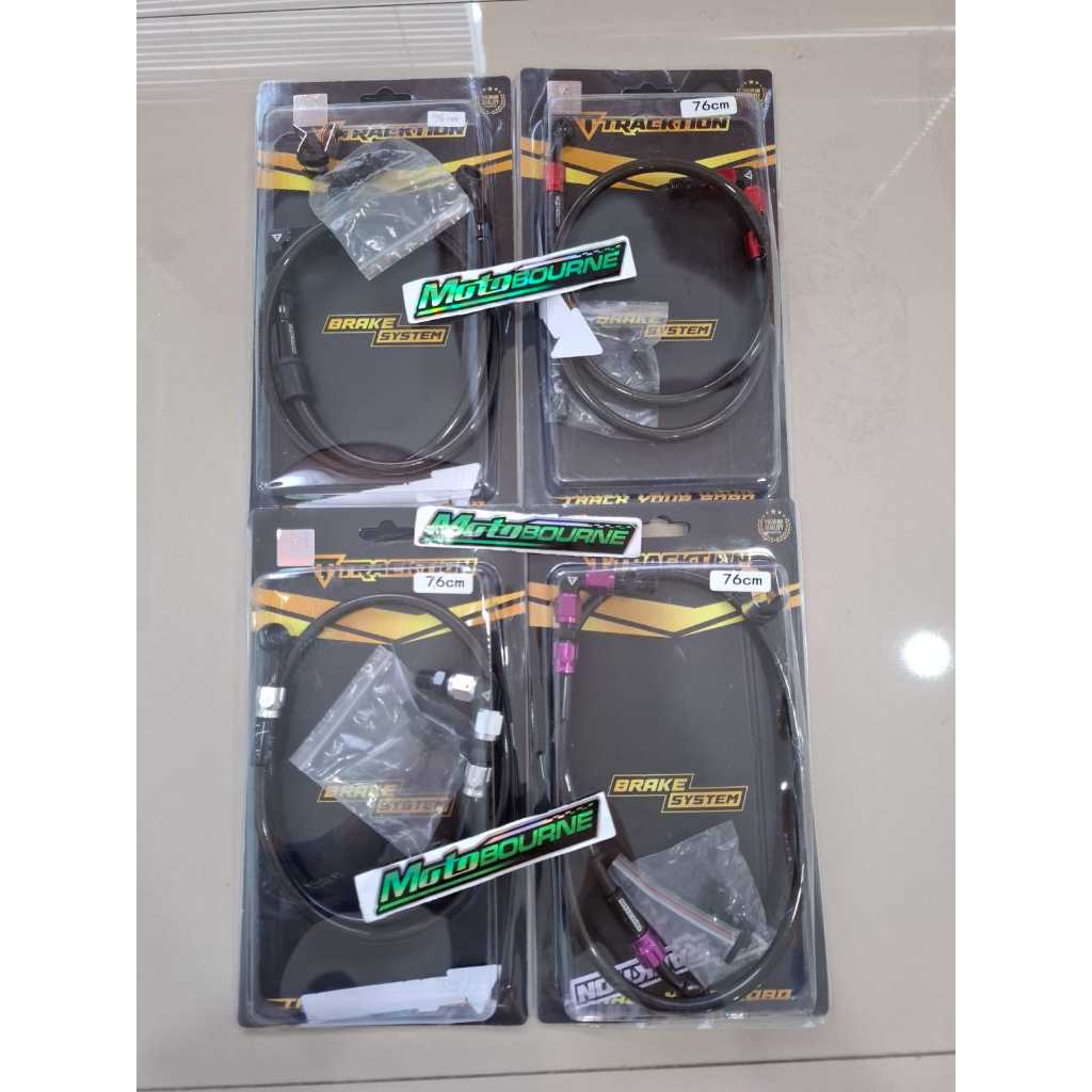 Selang Rem Tracktion FIT 90° TFN 76 CM Universal Teflon Original Indonesia Tracktion / TAD Racing
