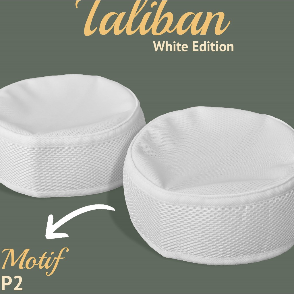 Peci kopiah talibann IQMAL putih polos motif 3 harga terjangkau kualitas bagus