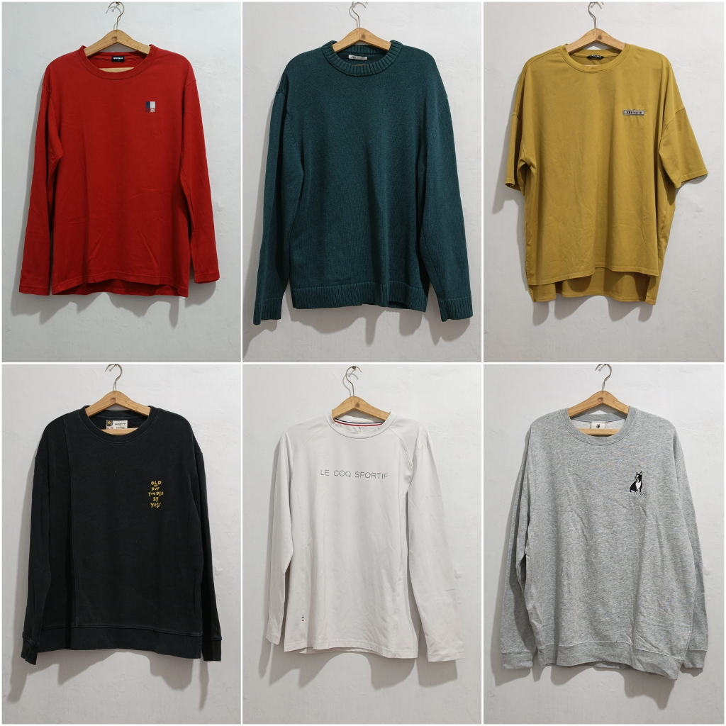 Baju Atasan Pria Second MURAHH / Kaos Oblong, Tshirt, Crewneck, Kemeja, Hoodie, Jersey, Tracktop, Ra