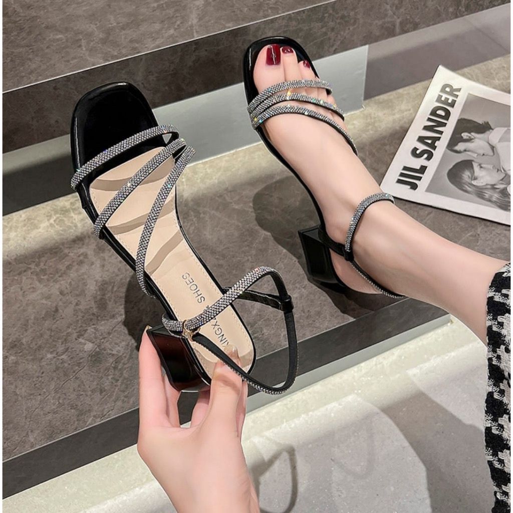 High Heels ALONNA Sandal Pesta / Wisuda I Sendal Wanita Sandal Fashion Hak Tinggi 7 cm