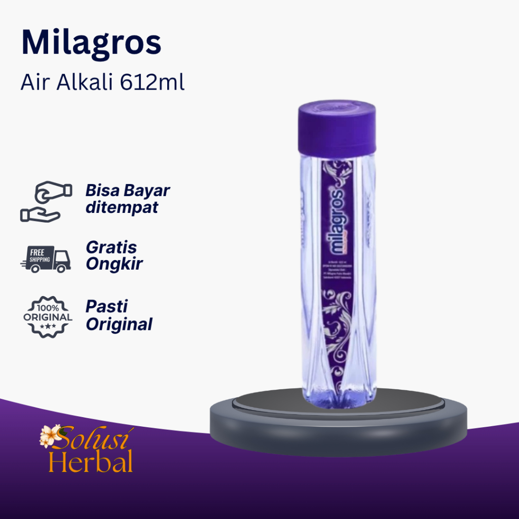 Milagros Air Alkali 612 ml Mila Gros – Air Mineral pH9.8, Hidrasimu Lebih Sehat