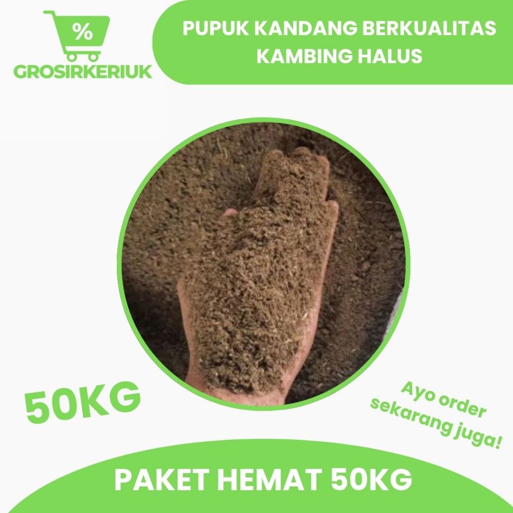 Harga Grosir Pupuk Kandang Kambing Organik Halus Paket Hemat 50KG