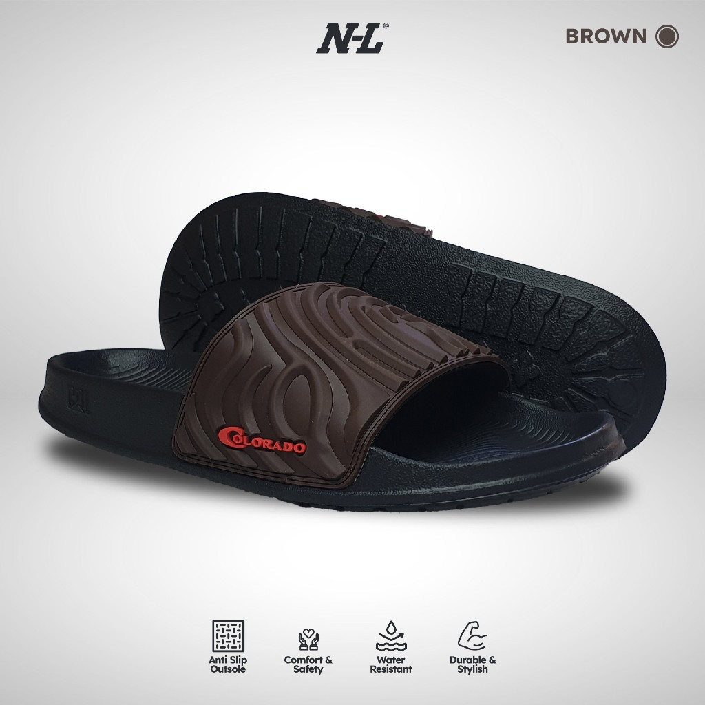 Sandal Selop Karet Colorado Thunder Original Brown – Sandal Selop Pria Anti Air, Nyaman, Anti Selip