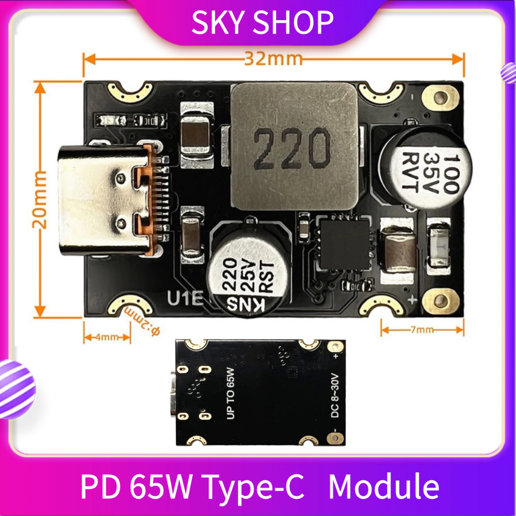 Modul Charger Type C Module 65W - Quick Charge Pd 3.1 Qc3 PD 65W Mobile Phone Adapter Module Powerba