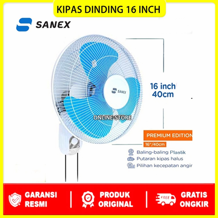 KIPAS ANGIN DINDING SANEX 16 inch - WALL FAN SANEX 16 inch