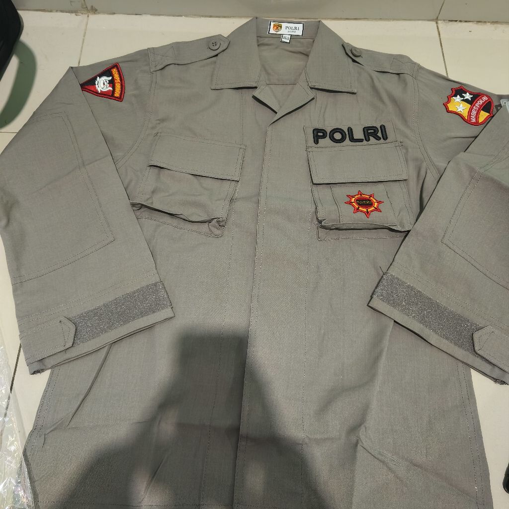 KEMEJA PDL TACTICAL COKLAT BRIMOB KAIN HALUS