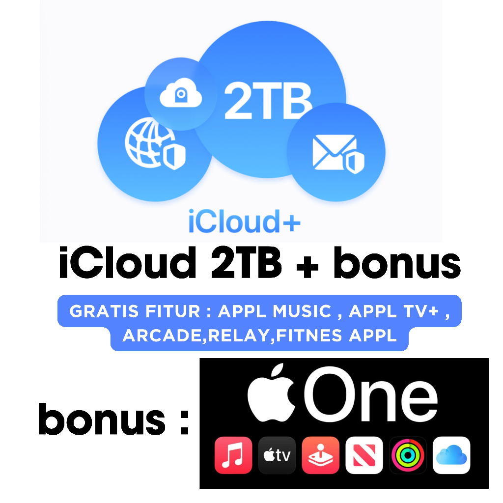 iCloud+ bonus appl music 2-3 bulan PROMO (akun masih utuh)