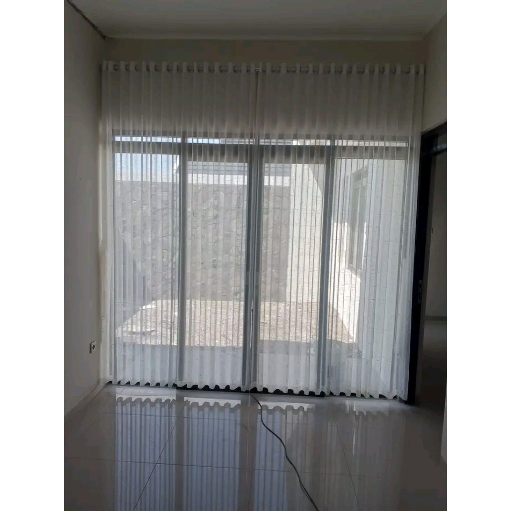 Vitrase Smokring Tebal Vitrase Gorden Putih Polos Transaparan