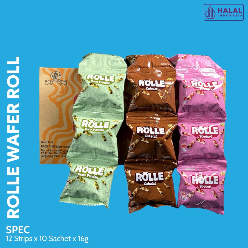 PUSAN ROLLE WAFER ROLL (1 RENCENG ISI 10pcs) (1 DUS ISI 120pcs)