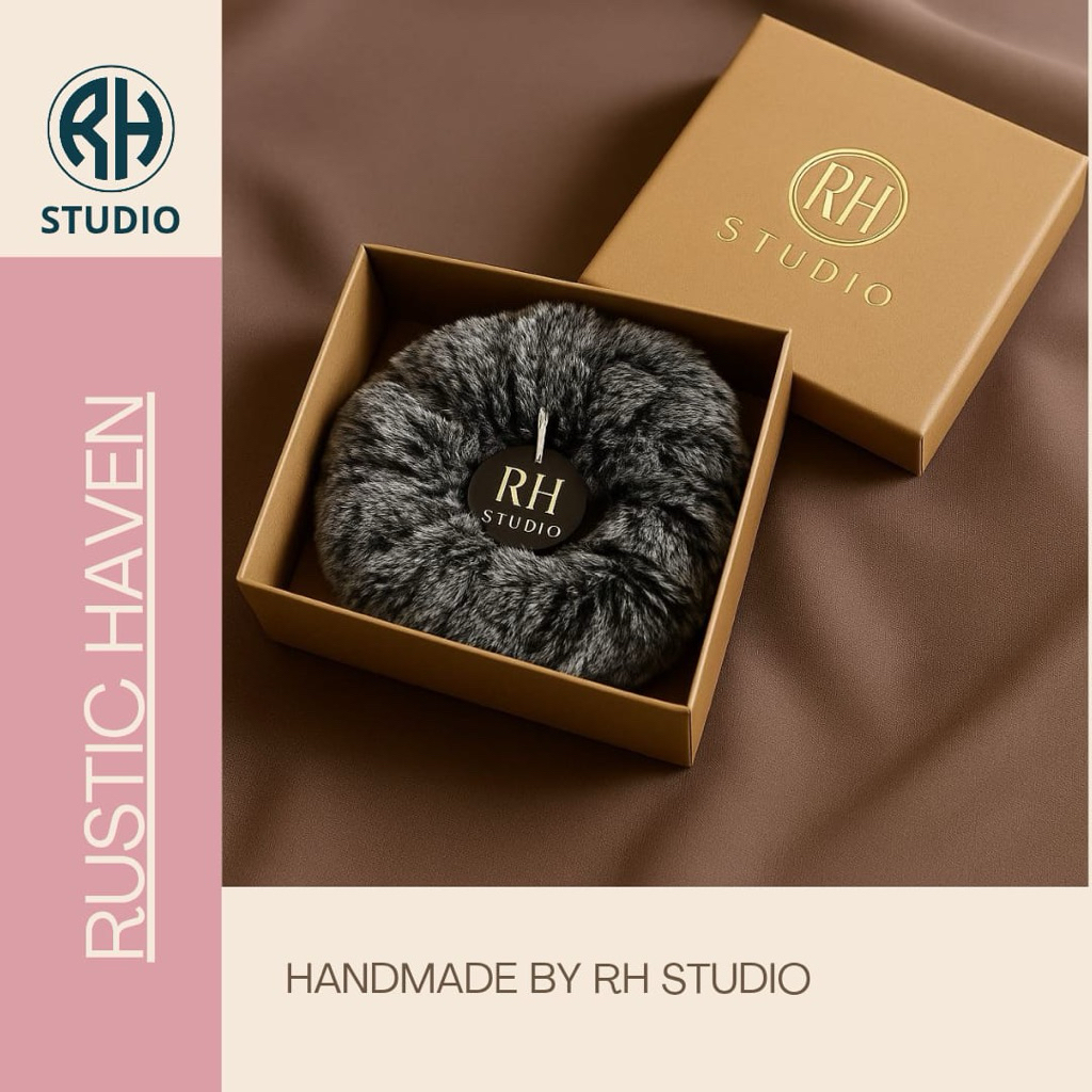 Scrunchie Bulu Premium – Fur Scrunchie Jumbo Lembut / Ikat Rambut Bulu Handmade – RUSTIC HAVEN by RH