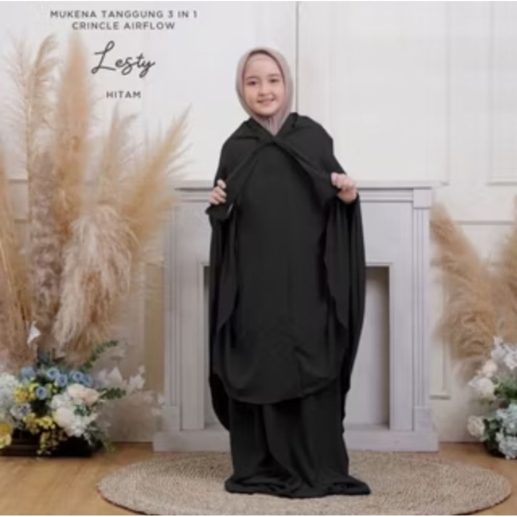 Mukena air flow line Anak 6 - 10 thn model 3in1 Lesty resleting Terbaru 2025 /Mukena Anak