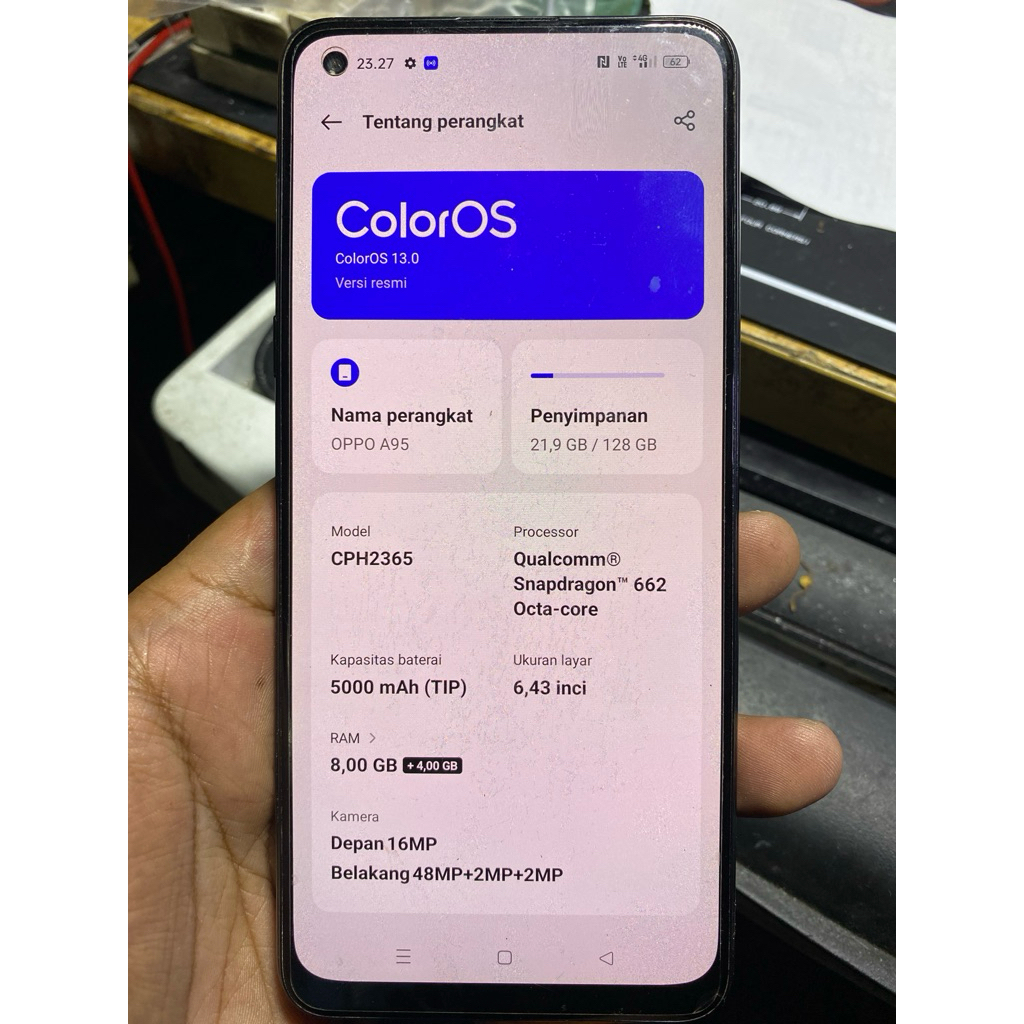 mesin oppo a95 8/128 minus sinyal lainya normal